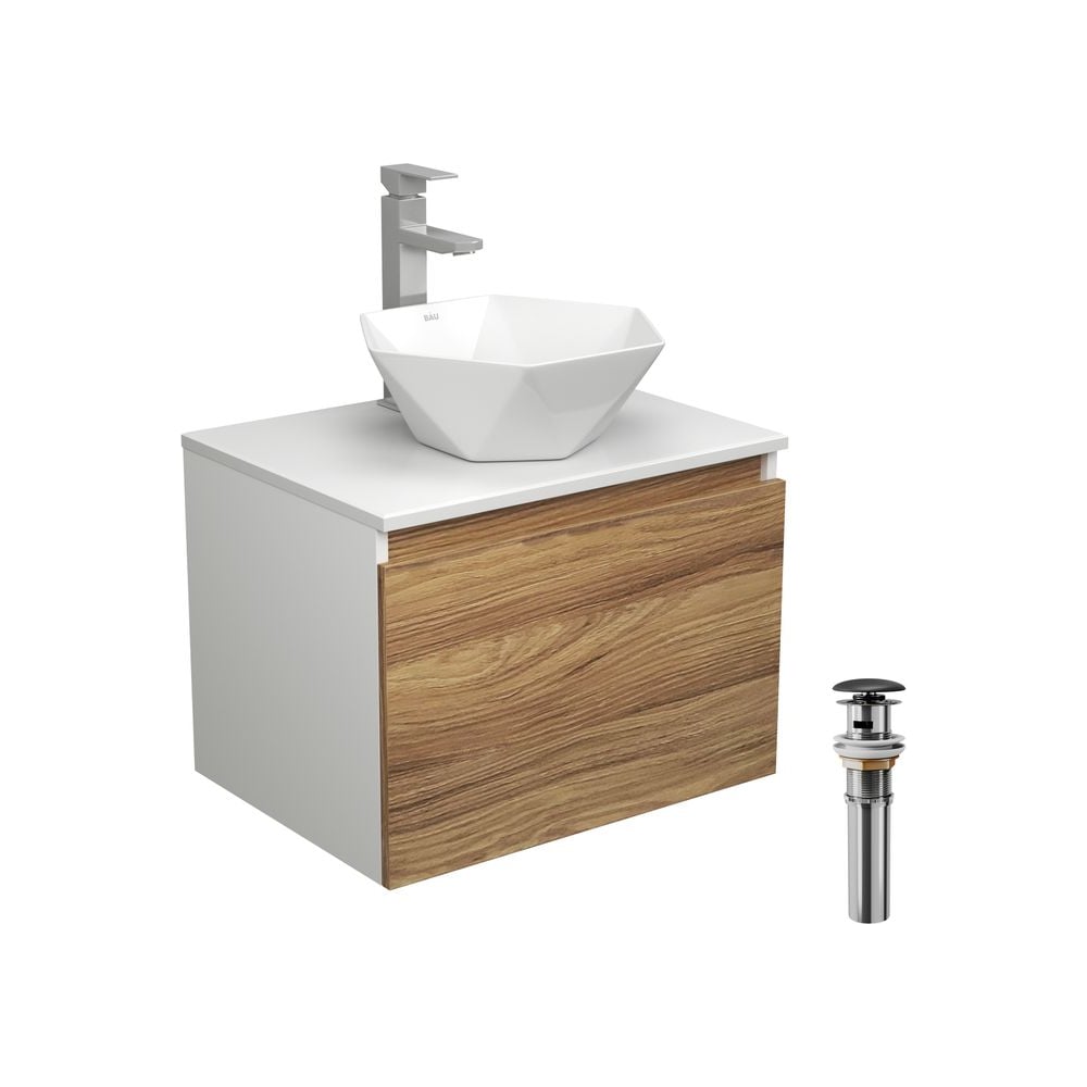 Изображение товара Комплект для ванной Bauedge 4 предмета тумба раковина смеситель BD1715