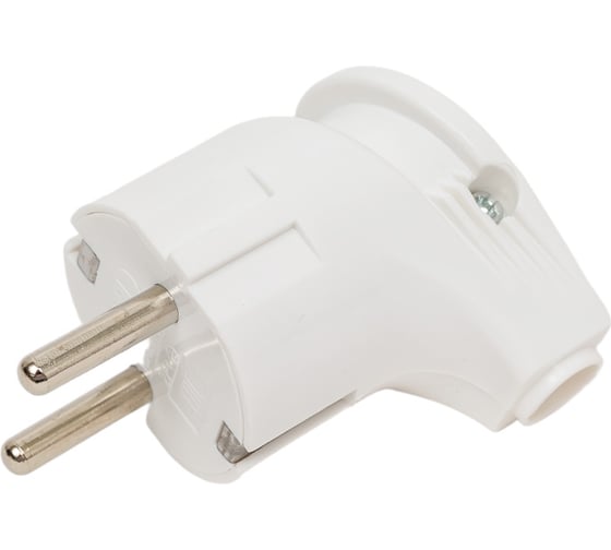 Изображение товара Угловая вилка TANGO с заземлением белая 16А 250В индивидуальная упаковка 5/ 20/ 600 1013541