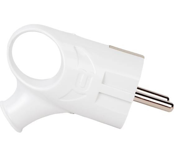 Изображение товара Угловая вилка TANGO с заземлением белая с ушком 16А 250В индивидуальная упаковка 5/ 20/ 600 1013539