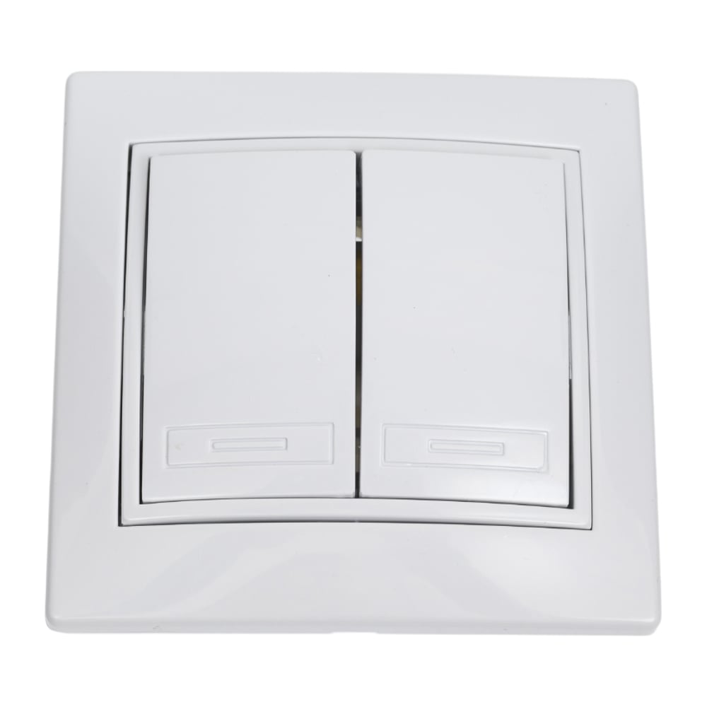 Изображение товара 2 клавишный выключатель TANGO белый 10A 250V для скрытой проводки