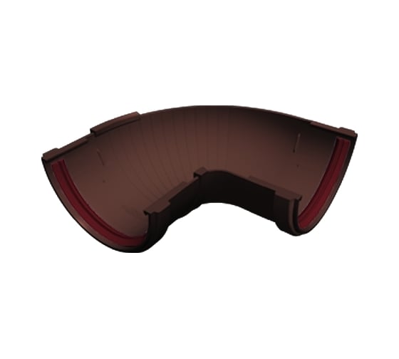 Изображение товара Угол желоба GrandLine составной, 90-150 градусов, ПВХ, шоколадный RAL 8017 236238