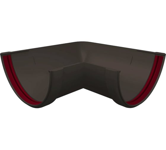 Изображение товара Угол желоба GrandLine 90 градусов, универсальный, ПВХ, графит RAL 7024 254875