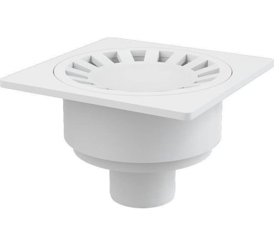 Изображение товара Вертикальный трап Политэк 50 с пластиковой решеткой, 150x150 мм STY-50B