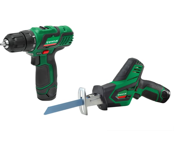 Изображение товара Набор инструментов STATUS 07125601: дрель-шуруповерт CT12-2Li + сабельная пила RS 500