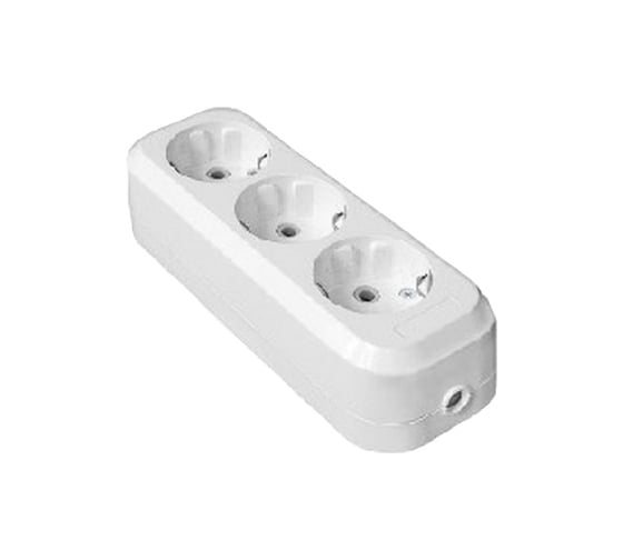 Изображение товара Колодка TANGO 3 гнезда с заземлением АБС-пластик 1013794