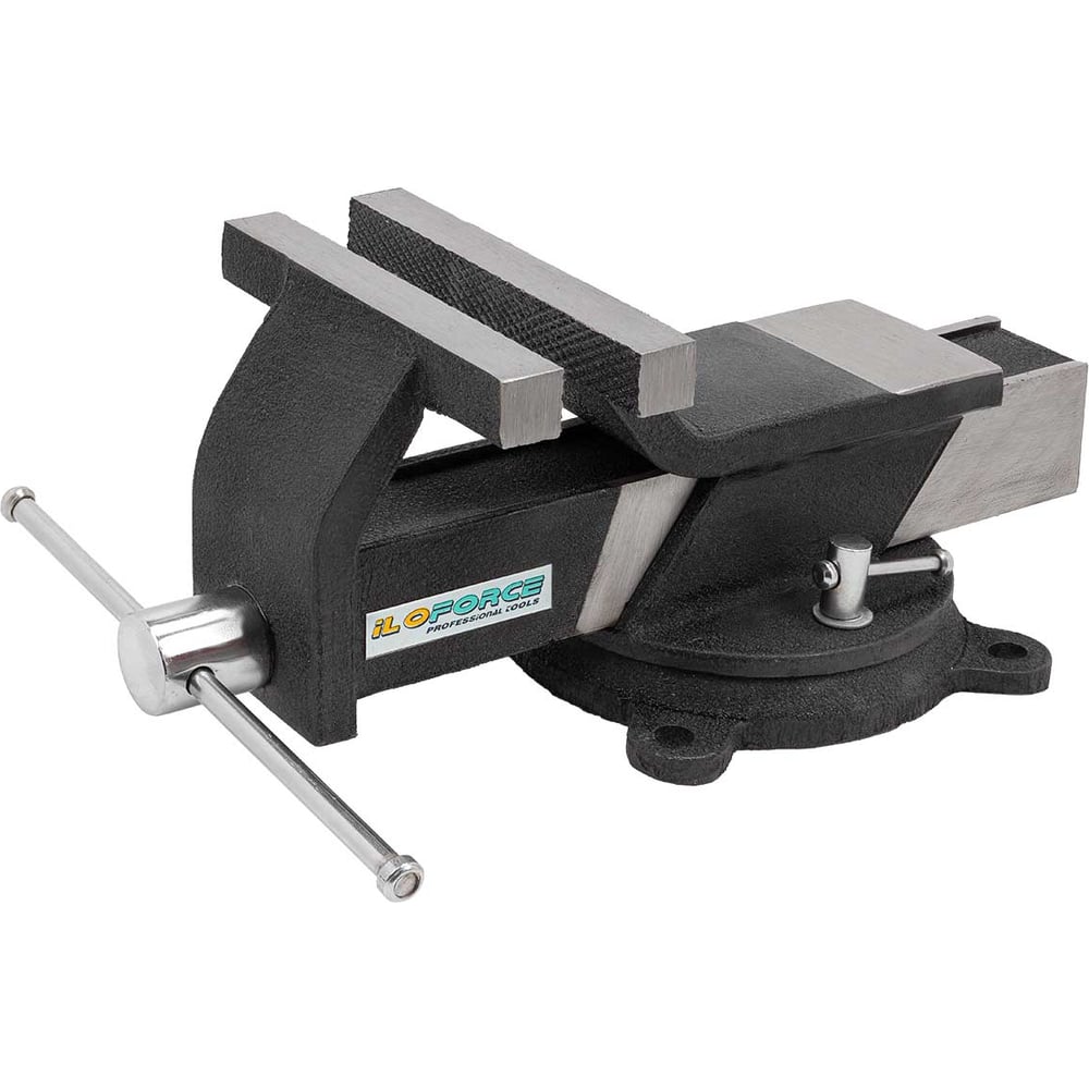 Изображение товара Стальные поворотные тиски iLOFORCE 4" с наковальней для слесарных работ