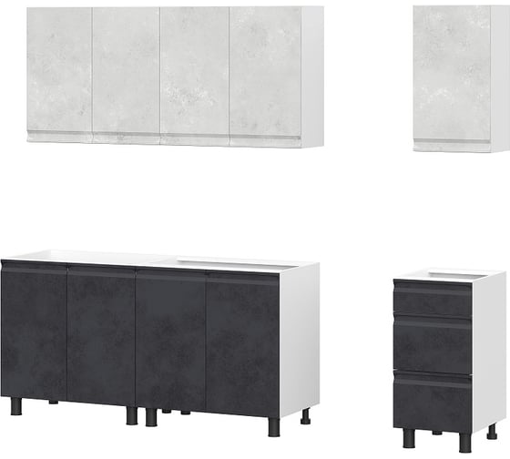 Изображение товара Кухонный гарнитур Арника Вельвет 2 м, без столешницы 00-00162584