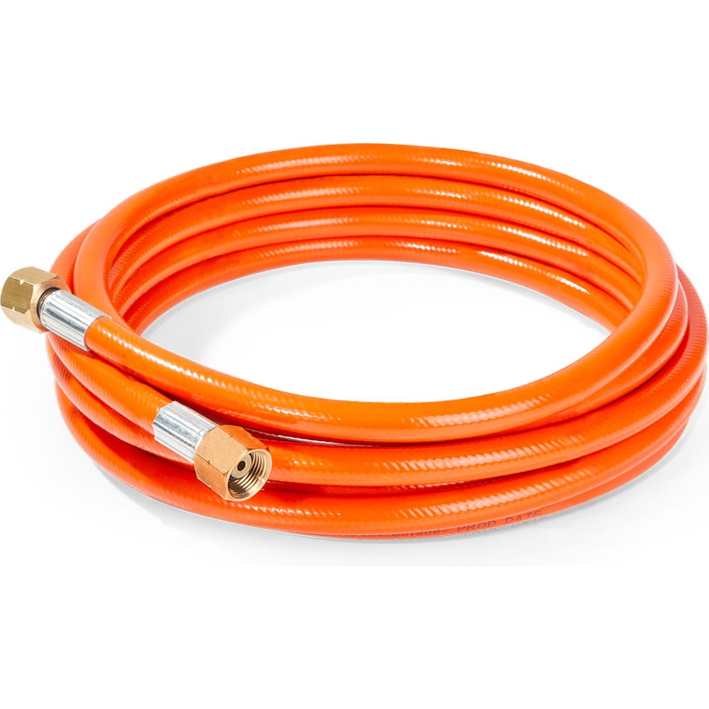 Изображение товара Газовый армированный шланг КВТ ШГ-5 5 метров гайка-гайка