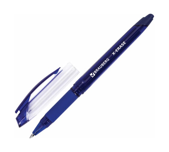 Изображение товара Ручка 12 шт в упаковке BRAUBERG стираемая гелевая с грипом X-ERASE СИНЯЯ корпус синий 07мм линия 035 мм  143333