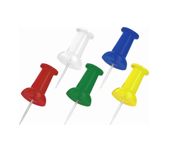 Изображение товара Силовые кнопки-гвоздики 24 шт в упаковке Staff цветные 50шт. в карт. коробке  224770