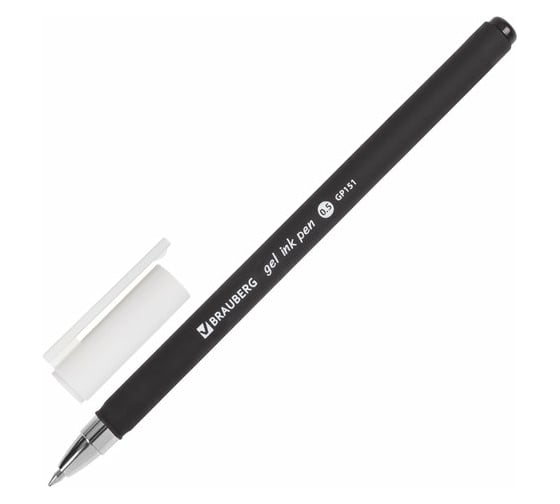 Изображение товара Ручка 12 шт в упаковке BRAUBERG гелевая Matt Gel ЧЕРНАЯ корпус soft-touch узел 05 мм линия 035 мм  142944