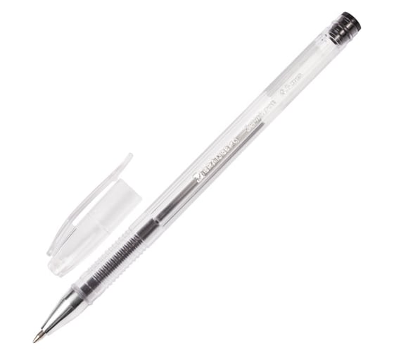 Изображение товара Ручка 12 шт в упаковке BRAUBERG гелевая Jet ЧЕРНАЯ корпус прозрачный узел 05мм линия 035мм  141018