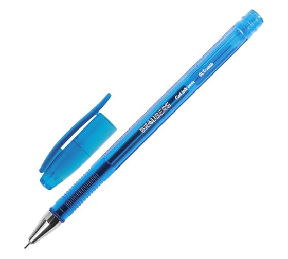 Изображение товара Ручка 12 шт в упаковке BRAUBERG гелевая Income СИНЯЯ корпус тонированный игольч. узел 05мм линия 035мм  141516