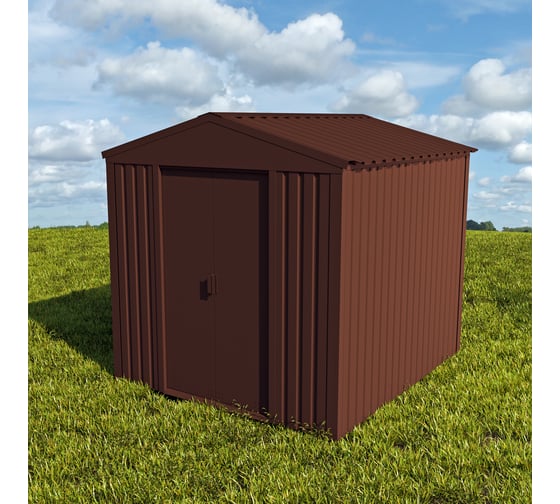 Изображение товара Хозблок для дачи сборно-разборный из металла Чебоксарский завод строительных профилей СТЭП 2,024x2,130x2,080 м, шоколадно коричневый, RAL 8017 4603312435285