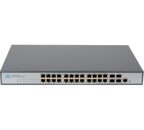 Изображение товара Управляемый коммутатор GIGALINK L2, PoE, 24 Base-T 1000Mb/s портов GL-SW-G204-24P