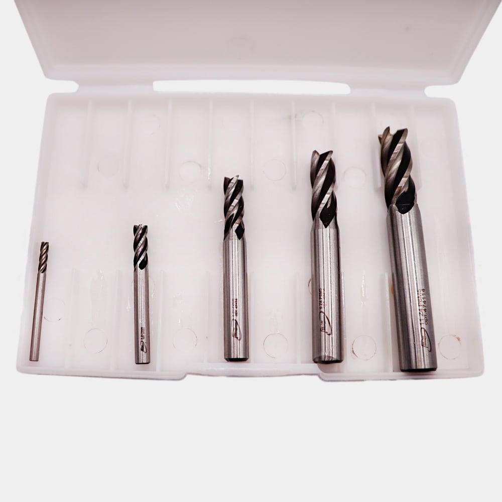 Изображение товара Набор концевых фрез РОСИНСТРУМЕНТ, 5 шт. 3-11 мм, спиральные, цилиндрический хвостовик