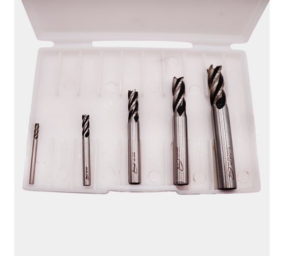 Изображение товара Набор фрез концевых РОСИНСТРУМЕНТ ц/х, 5 штук - 3, 5, 7, 9, 11 мм, Z4 7763114