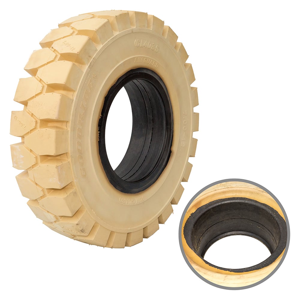 Изображение товара Шина цельнолитая с буртом WILMART 7.00-12 для погрузчиков прочная долговечная