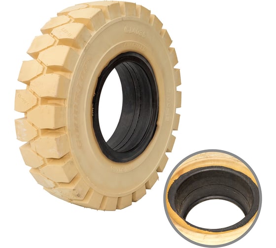 Изображение товара Шина цельнолитая с буртом WILMART 7.00-12 немаркая GOODRIDE (CL403S) 7.00-12(CL403S)NM+FF