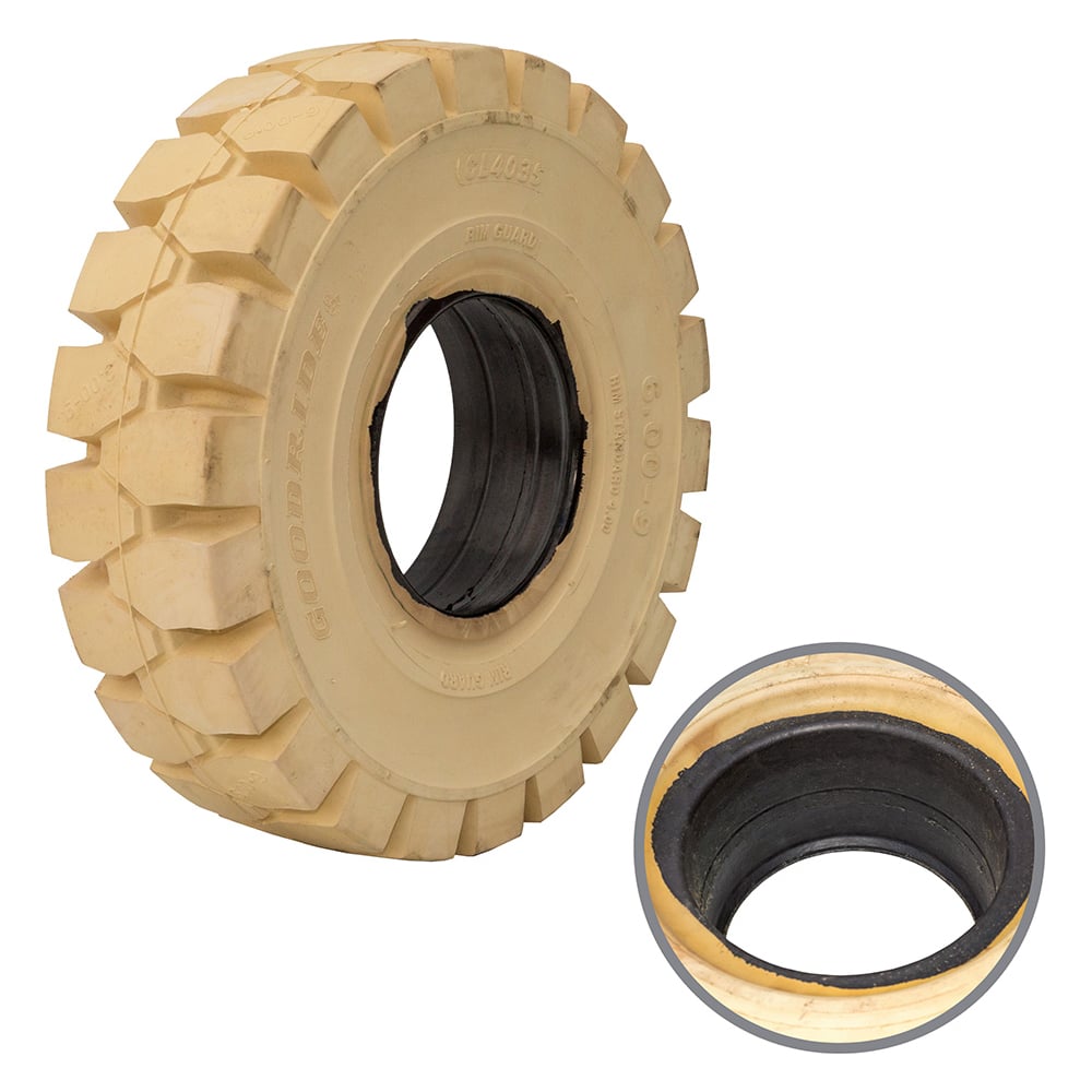 Изображение товара Цельнолитая шина WILMART 6.00-9 с буртом GOODRIDE для погрузчиков