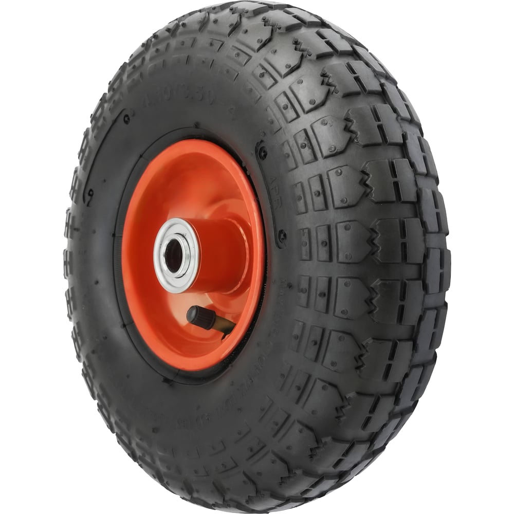 Изображение товара Пневматическое колесо 3.50-4, диаметр 260 мм, с подшипником для тележек и тачек