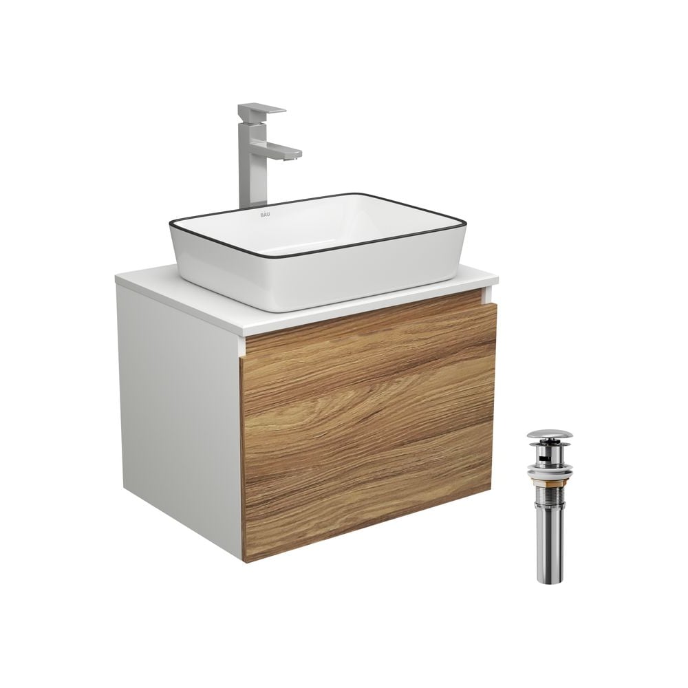 Изображение товара Комплект для ванной Bauedge 4 предмета тумба раковина смеситель BD1646