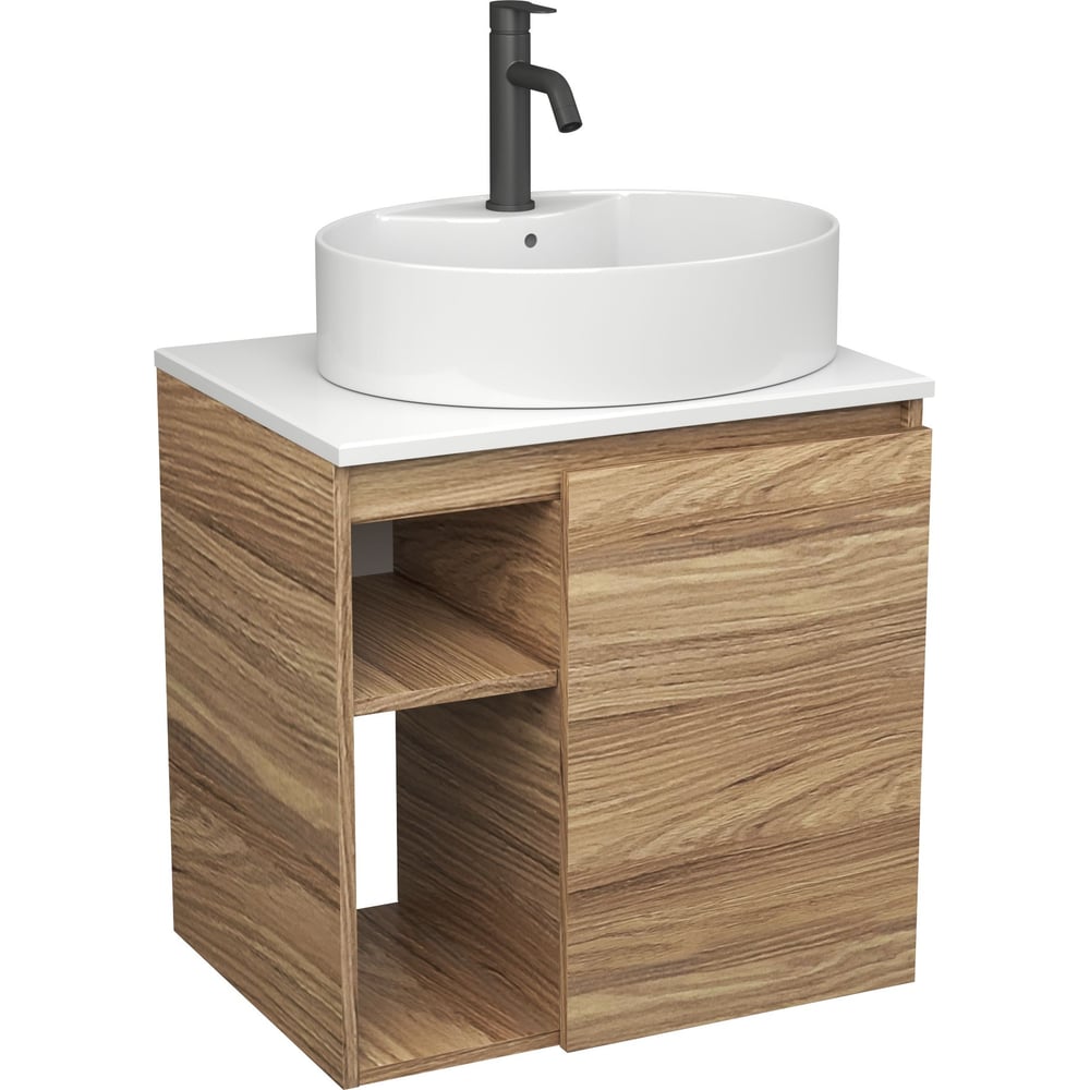 Изображение товара Тумба Bauedge Bau Dream Blackwood 60 с раковиной BAU Nimb 51х41 черная