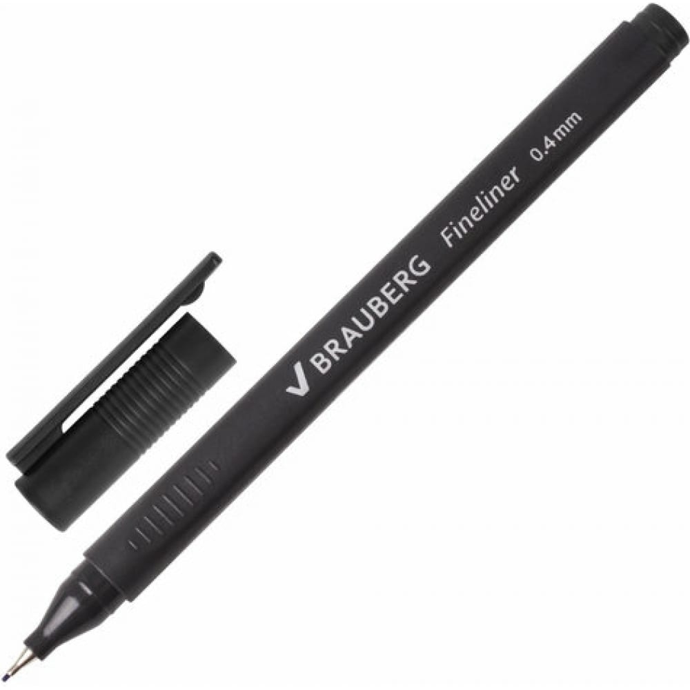 Капиллярная ручка-линер BRAUBERG ручка капиллярная линер brauberg carbon черная комплект 12 шт трехгранная линия письма 0 4 мм 880737