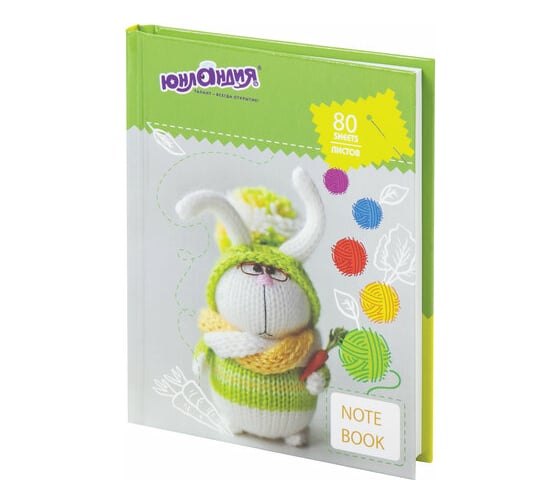 Изображение товара Блокнот 20 шт в упаковке ЮНЛАНДИЯ МАЛЫЙ ФОРМАТ 110х147мм А6 80л твердый клетка Умный кролик  111620