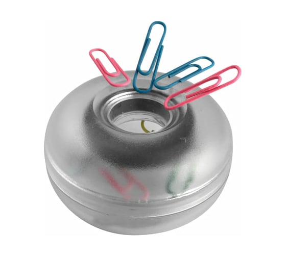 Изображение товара Скрепочница магнитная Staff, прозрачный/черный корпус 12 шт 226825