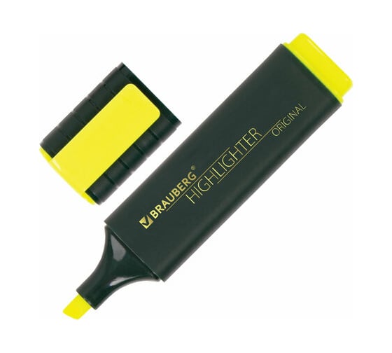 Изображение товара Текстовыделитель 12 шт в упаковке BRAUBERG "ORIGINAL" ЖЕЛТЫЙ линия 1-5 мм  151681