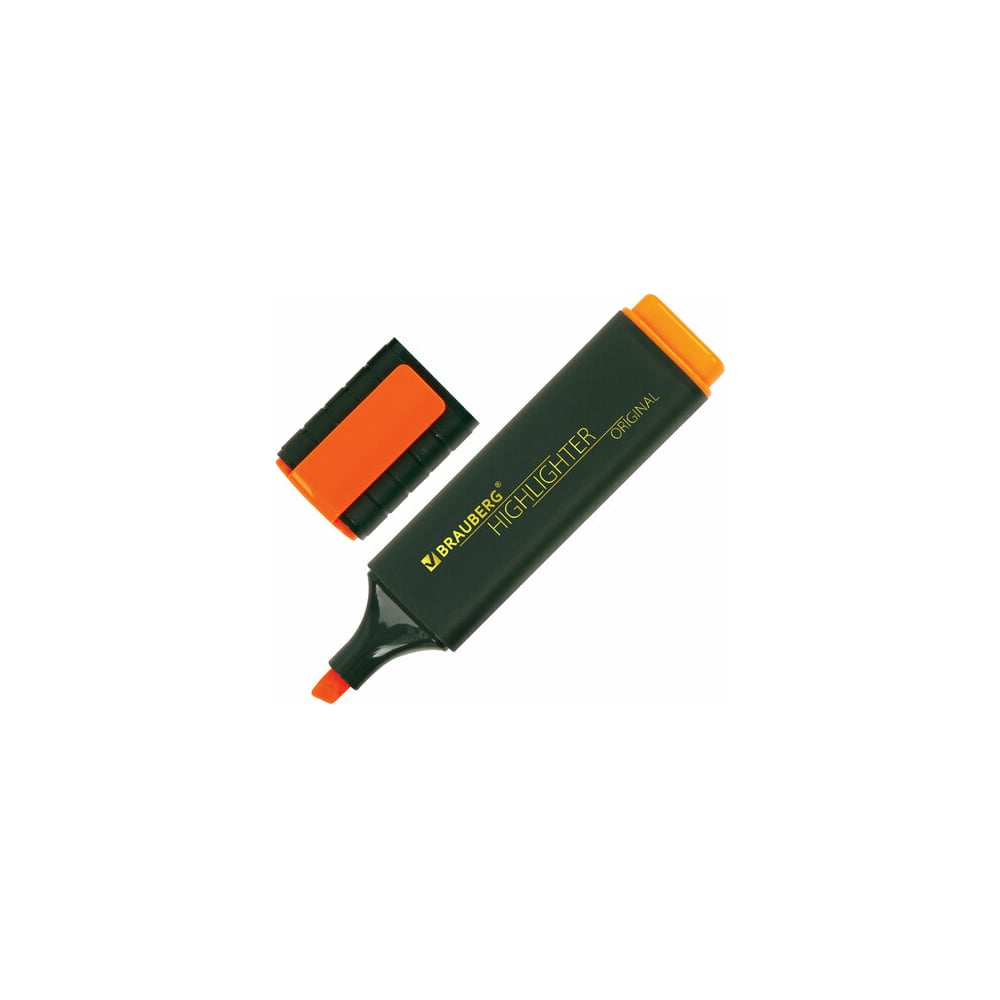 Текстовыделитель BRAUBERG маркер текстовыделитель наконечник скошенный 4 мм оранжевый