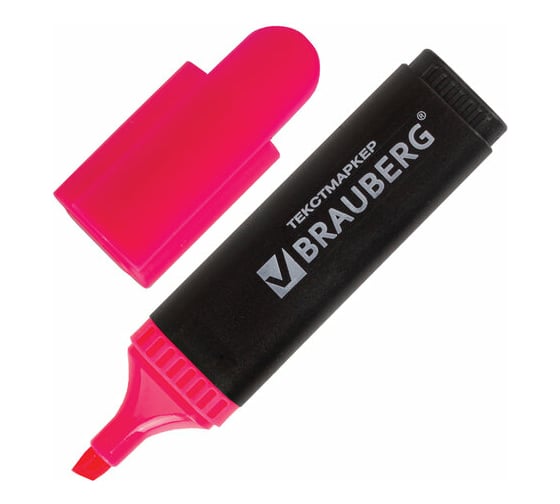 Изображение товара Текстовыделитель 10 шт в упаковке BRAUBERG "Contract" РОЗОВЫЙ линия 1-5 мм  150392