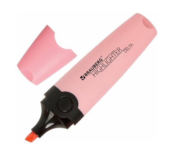 Изображение товара Текстовыделитель 12 шт в упаковке BRAUBERG "DELTA PASTEL" ПАСТЕЛЬНЫЙ РОЗОВЫЙ линия 1-5 мм  151731