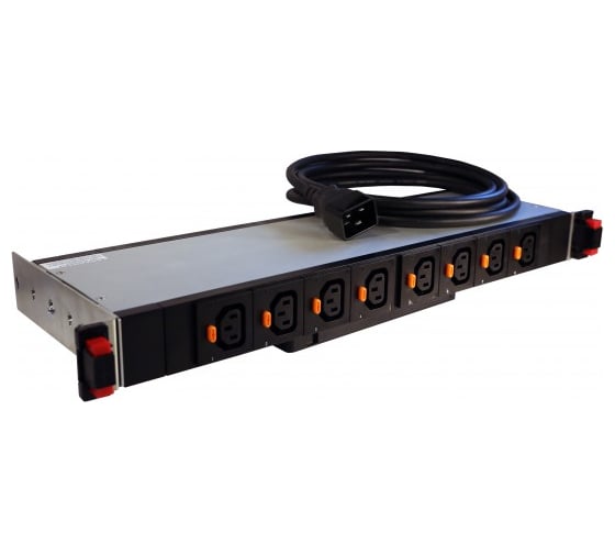 Изображение товара Блок распределения питания управляемый Legrand iPDU 8 розеток С13 шнур питания 3м 19'' 1U 16A 646020