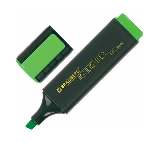 Изображение товара Текстовыделитель 12 шт в упаковке BRAUBERG "ORIGINAL" ЗЕЛЕНЫЙ линия 1-5 мм  151682