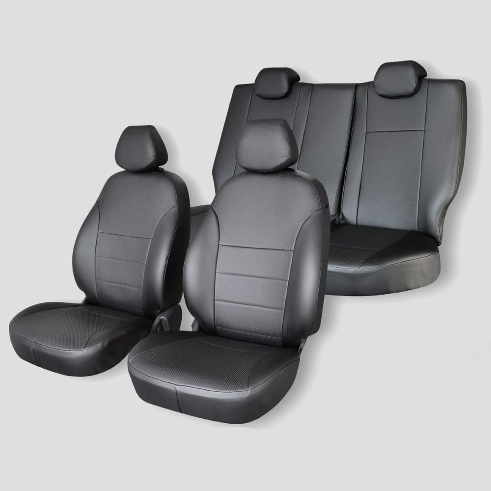 Изображение товара Чехлы на сиденья Defly Nissan Juke 2011-2020 экокожа черные комфорт и защита интерьера