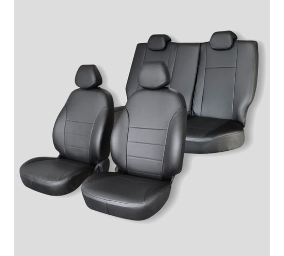 Изображение товара Чехлы на сиденья Defly Toyota Passo 04.2016-09.2023, хэтчбек 5дв., экокожа черная Ty71-2K