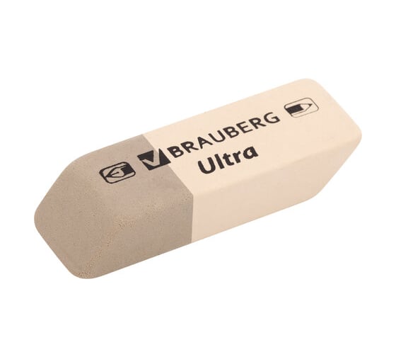 Изображение товара Ластики 10 шт в упаковке BRAUBERG "Ultra Mix" НАБОР 6 шт. размер ластика 41*14*8мм ассорти натур. каучук  229602