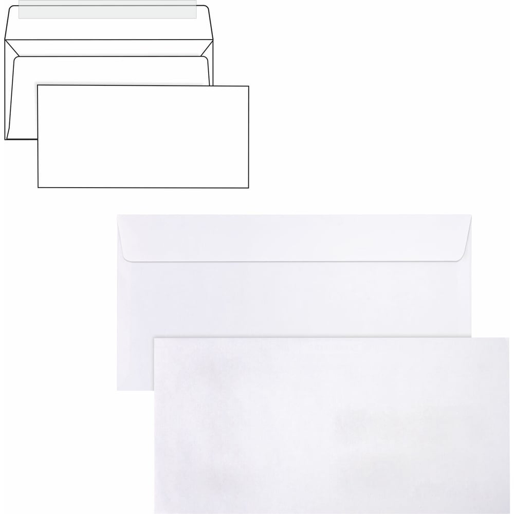 Конверты 40 шт в упаковке BRAUBERG Е65 110х220мм отрывная лента 80г/м2 КОМПЛЕКТ 25шт внут. запечатка 122449