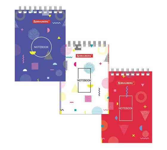 Изображение товара Блокнот 120 шт в упаковке BRAUBERG МАЛЫЙ ФОРМАТ 75х105мм А7 40л гребень картон клетка Креатив  129854