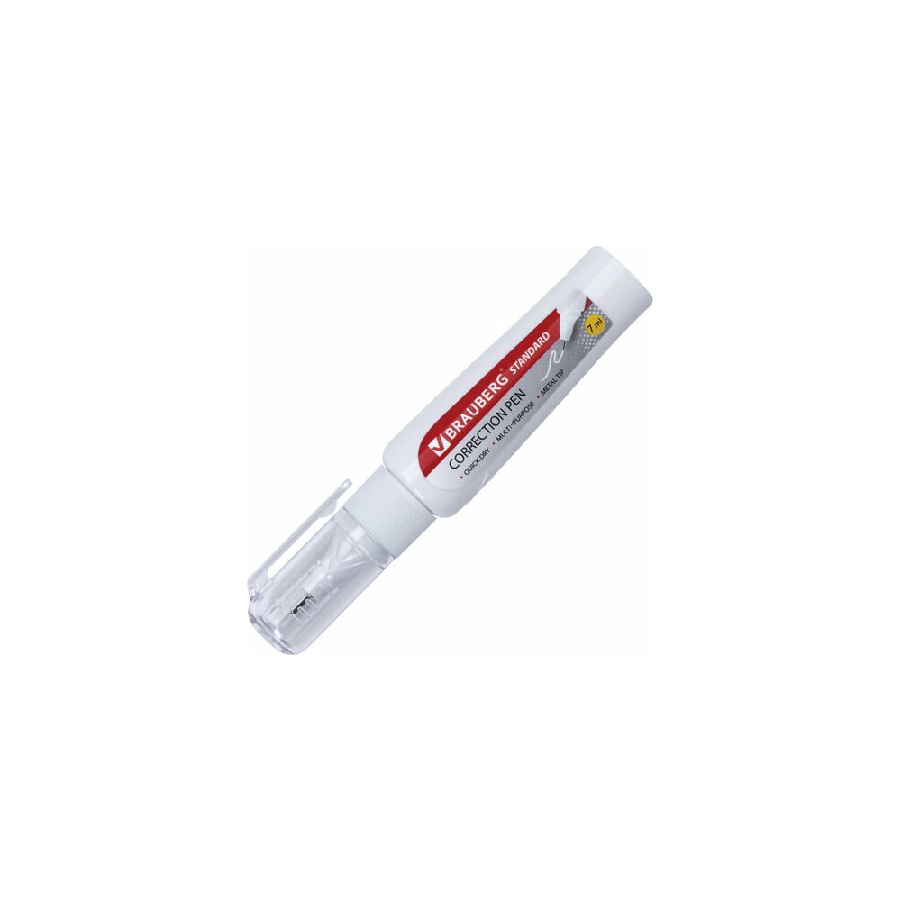 Ручка-корректор BRAUBERG корректор карандаш 3 мл металлический наконечник на основе растворителя