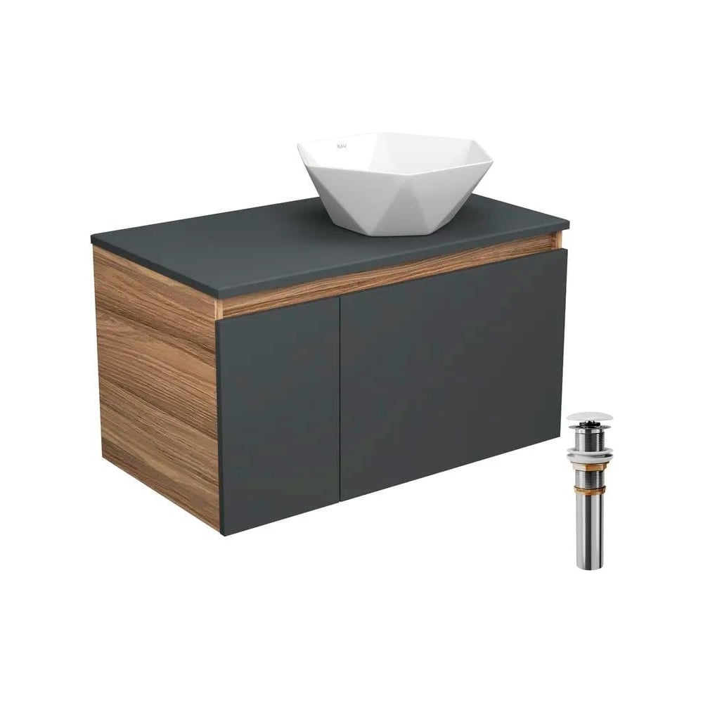 Изображение товара Тумба с раковиной Bauedge Bau Dream 80 графит + белая раковина