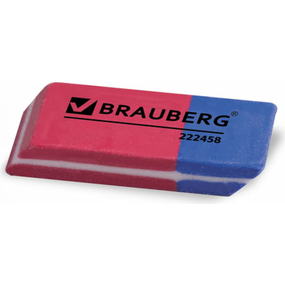 Купить Набор ластиков BRAUBERG, Assistant 80, синий/красный, термопластичная резина
