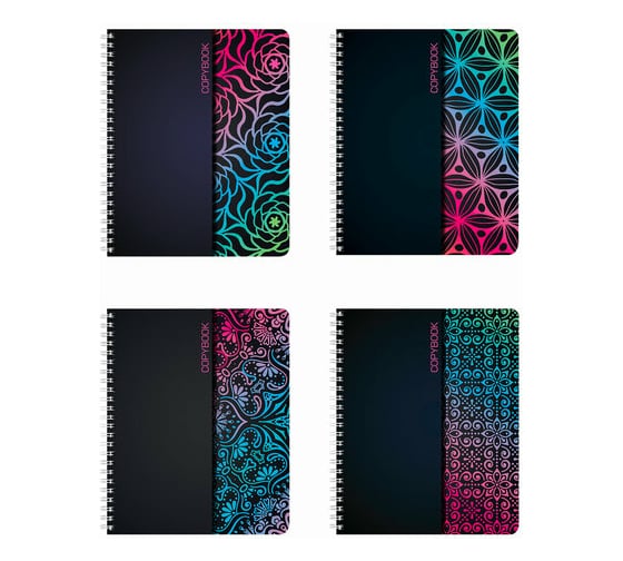 Изображение товара Тетрадь 100 шт в упаковке BRAUBERG А5 48л. ЭКО гребень клетка обложка картон АБСТРАКЦИЯ  403053