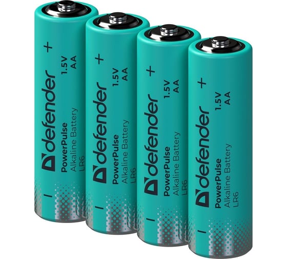 Изображение товара Батарейка алкалиновая DEFENDER LR6-4BL АА, блистер, 4 шт., PowerPulse 56033