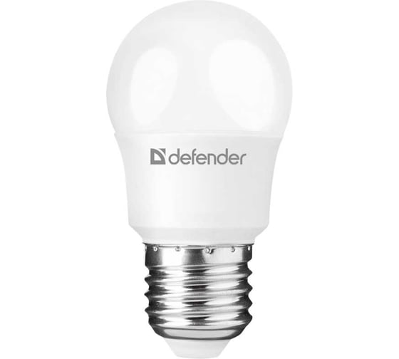 Изображение товара Светодиодная лампочка DEFENDER P45-10W-830-E27 шар, теплый белый, 1 шт. 95219