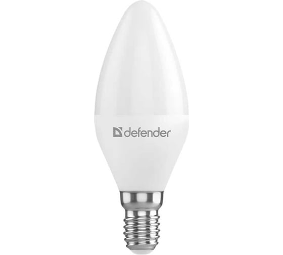 Изображение товара Светодиодная лампочка DEFENDER C37-10W-865-E14 свеча, холодный дневной, 1 шт. 95117