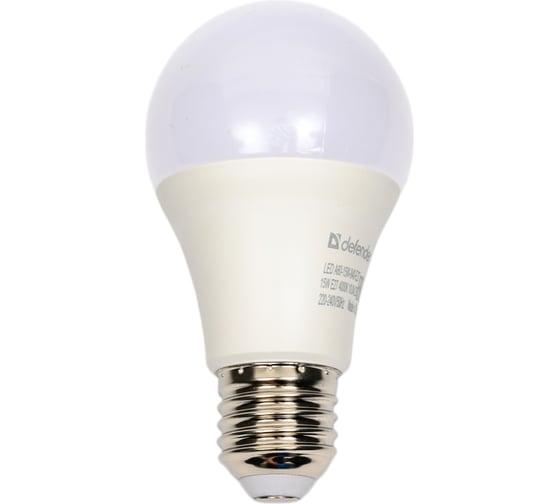 Изображение товара Светодиодная лампочка DEFENDER A60-15W-840-E27 груша, нейтральный белый, 1 шт. 95027