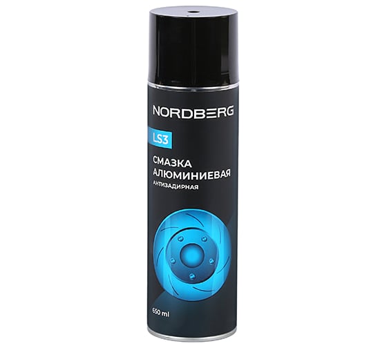 Изображение товара Смазка алюминиевая антизадирная NORDBERG LS3 аэрозоль, 650 мл LS3-650